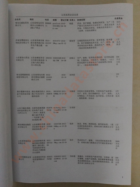山東醫(yī)藥企業(yè)黃頁收錄了最新的山東醫(yī)藥企業(yè)名單，具有極高的營銷價值，實實在在提高銷售業(yè)績