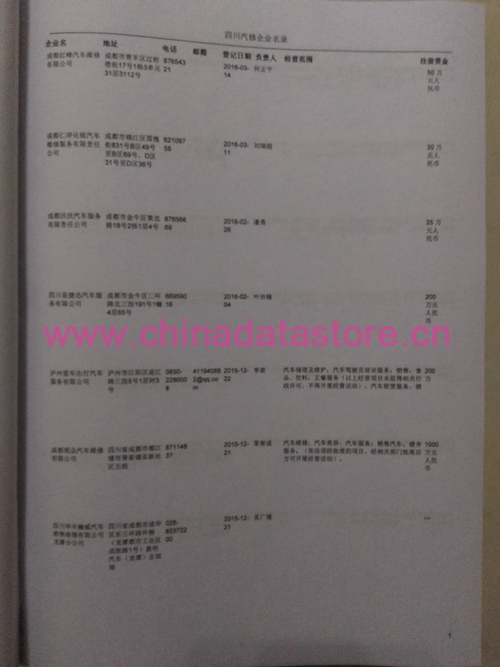 中國(guó)四川汽修企業(yè)黃頁(yè)可開展精準(zhǔn)營(yíng)銷，電話營(yíng)銷、郵件營(yíng)銷、傳真營(yíng)銷等等多管齊下，圓您銷售冠軍夢(mèng)