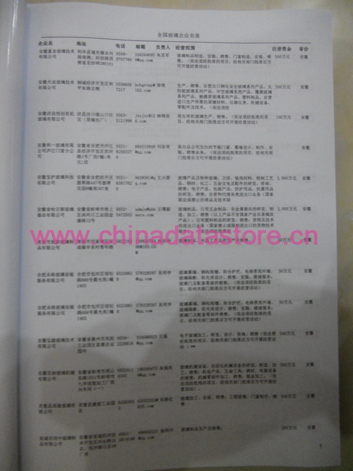 全國玻璃企業(yè)名單助您立刻獲得大量潛在客戶信息，大大減少銷售成本，是您的事業(yè)事半功倍